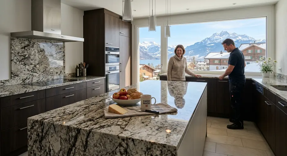 Kitchen Countertops Slabs Exporter from India to Switzerland